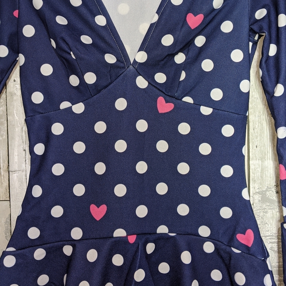 Dots & Heart Pattern Dress - Picture 5 of 5